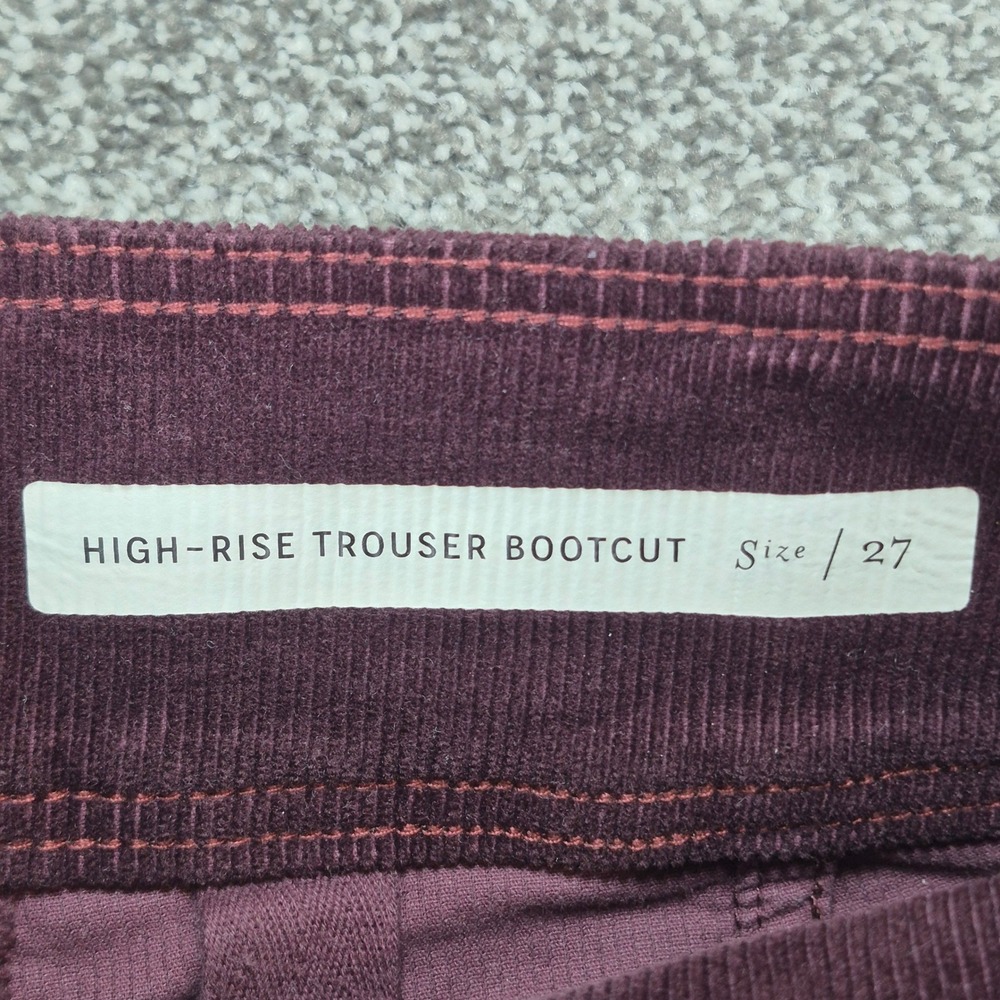 Pilcro Anthropologie Pants Womens 27 Burgundy Corduroy Trouser Bootcut Stretch - Picture 4 of 10